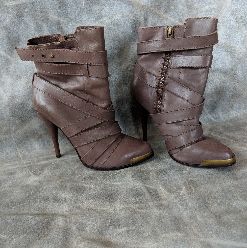 Joie Taupe Wrap Around Booties